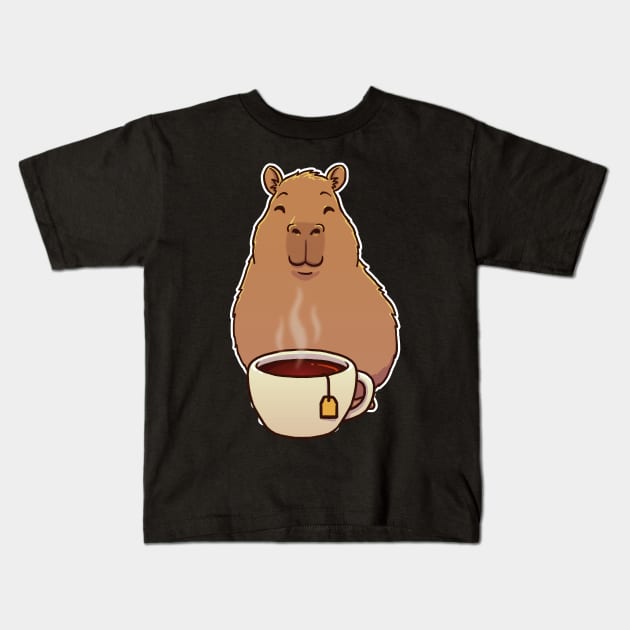 Capybara Cup of Black Tea Kids T-Shirt by capydays